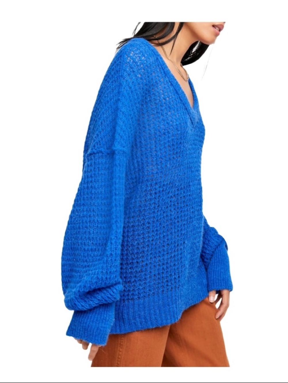 Free People Lulu Oversize v-neck sweater Size Medium wool/alpaca blend - Picture 5 of 11